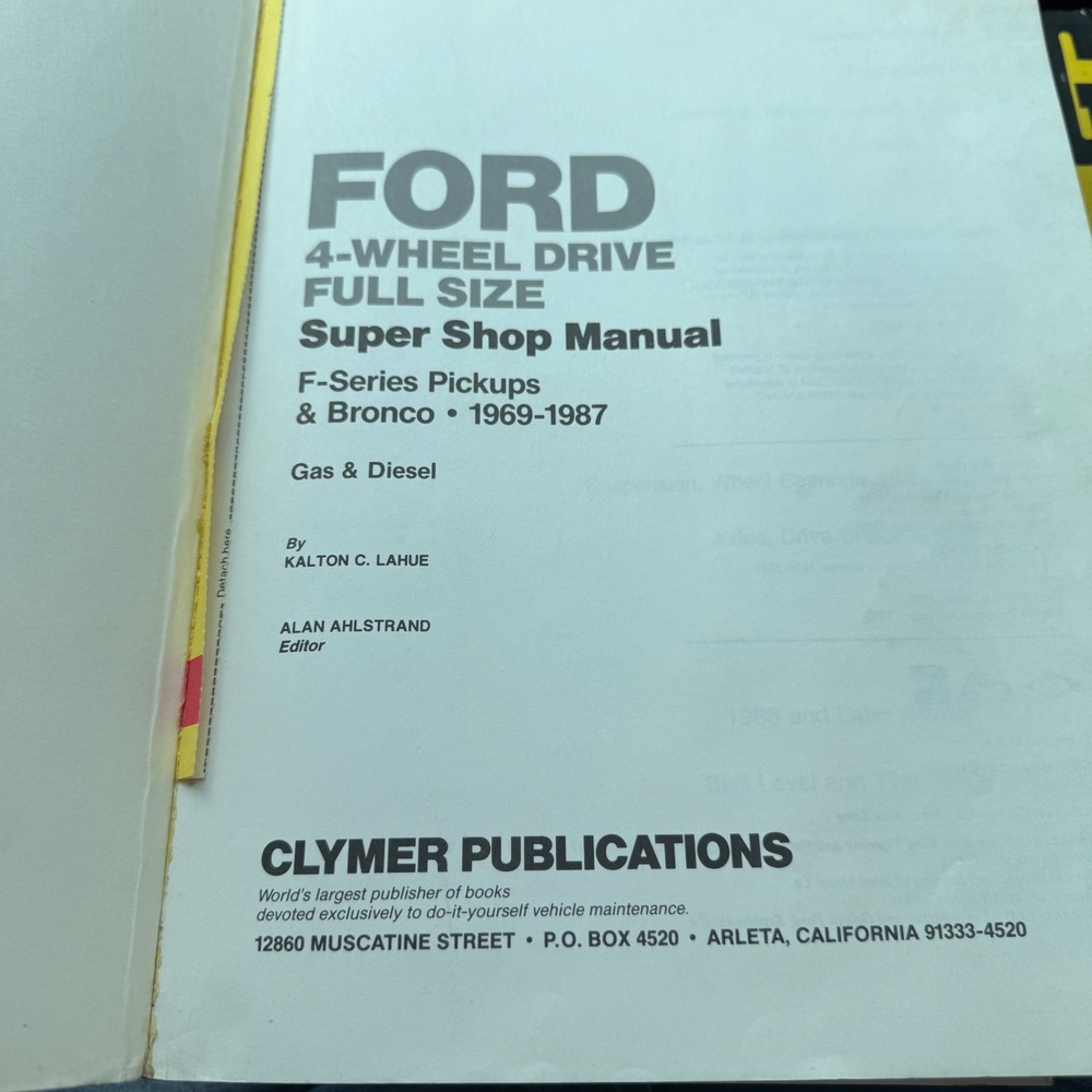 Ford F-Series Pickups Bronco 1969-1987 Full Size 4-Wheel Drive Super Shop Manual - Picture 2 of 5